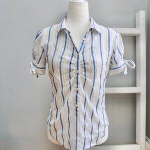 Striped Blue and White Women's Top